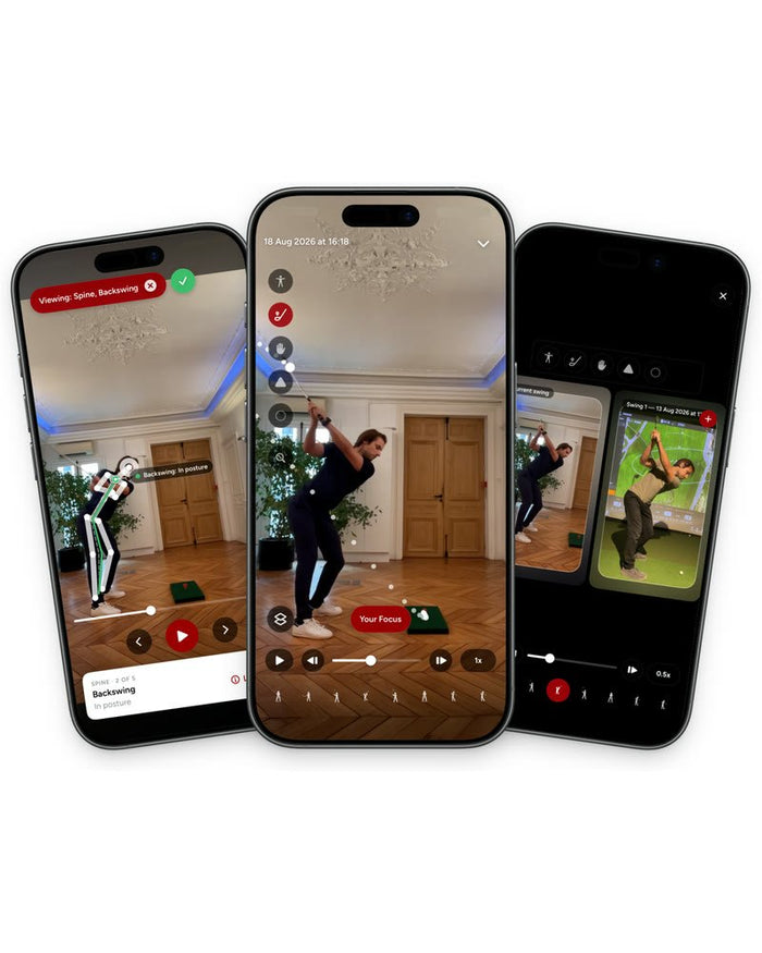 Goose Golf app on three phones