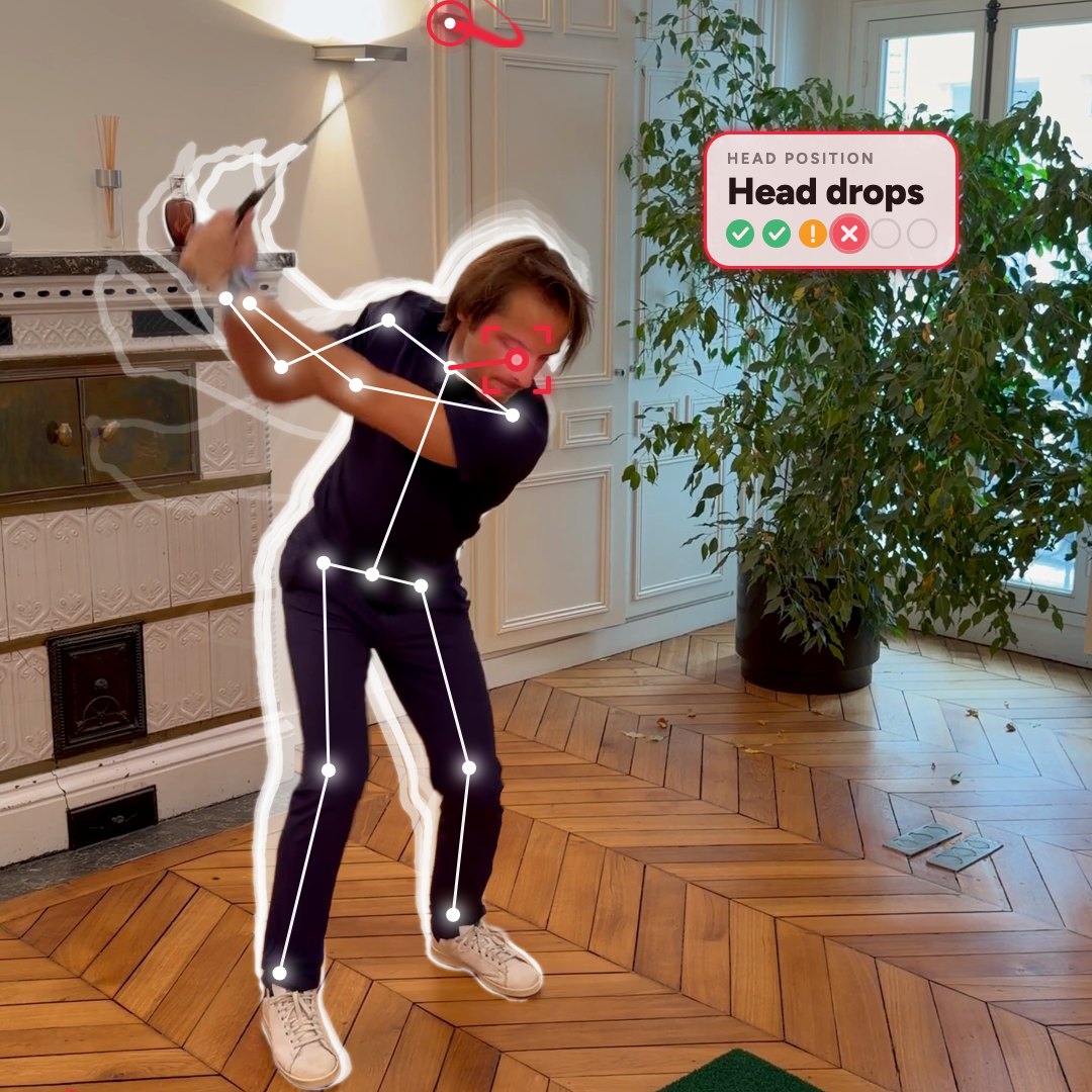 Swing analysis at home: skeleton tracking, club path and head position check